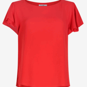 Blusa girocollo maniche volant