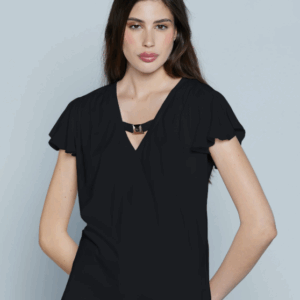 T-Shirt MANRESA M/M Georgette Scollo V con Passante Logo
