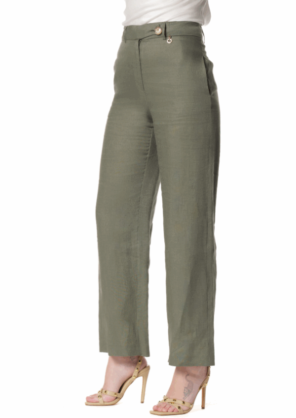 Pantalone STESALI Vita Alta Palazzo con Tasche Francesi più Filetto